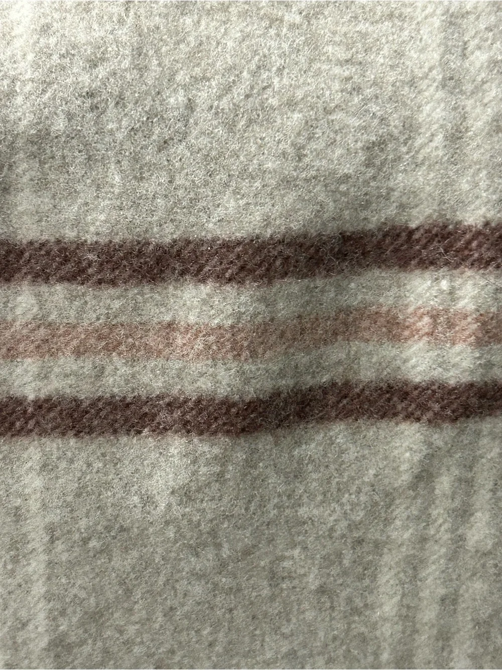 Pendleton Cream Blanket with Brown Stripe Accents 100% Wool